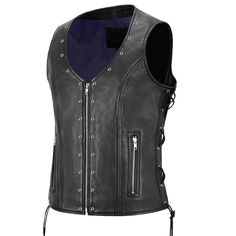 Punk Bikers Eyelet Leather Waistcoat | Women Gothic Vest Jackethunt Punk Style Vest Outerwear For Fall, Fitted Gothic Leather Jacket, Leather Vest Jacket For Fall Biker Events, Gothic Vest For Fall Festival, Gothic Festival Vest For Fall, Gothic Black Leather Biker Jacket, Gothic Fitted Biker Jacket For Biker Events, Rock Style Fitted Leather Jacket For Biker Events, Fitted Biker Leather Jacket For Alternative Fashion