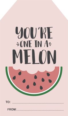 a watermelon card with the words you're one in a melon