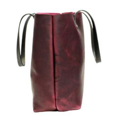 Burgundy Extra Large Leather Tote by Kerry Noël.