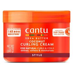 Cantu Shea Butter for Natural Hair Coconut Curling Cream 12 oz delivers lightweight moisture that leaves your curls softer than ever. The award-winning shea butter formula increases manageability, provides ultimate curl definition, and elongates curls without weighing down hair. Perfect for Type 3 and Type 4 curls and coils, the Coconut Curling Cream helps repair dry, brittle hair and conditions to add a natural shine to any curly style. Crafted without harsh ingredients like mineral oil, sulfates, parabens, silicones, phthalates, gluten, paraffin, or propylene, the Coconut Curling Cream is gentle enough for daily use. For best results, apply a generous amount to wet or dry hair, section by section. Since the beginning, you’ve pushed us to advance skin and hair science to honor your locs, Curl Booster Products, Best Styling Cream For Curly Hair, Cantu Curling Cream, Type 4 Curls, Cantu Coconut Curling Cream, Cantu For Natural Hair, Cantu Shea Butter For Natural Hair, Cantu Hair Products, Curling Cream