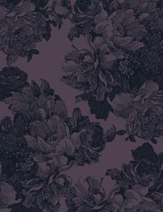 Barbara Ann Aubergine  Wallpaper Barbara Ann, Victorian Wallpaper, Goth Wallpaper, Gothic Wallpaper, Witchy Wallpaper, Wallpaper Patterns, Black And Purple, Eco Friendly Paper, Gothic House