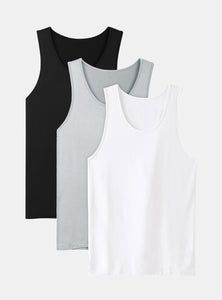 David Archy 3 Packs Crew Neck Tank Bamboo Aanti Sweat Black And White Undershirt Undershirt Tank Top, Soft Vest, Lightweight Vest, Best Tank Tops, Cool Tanks, Vest Shirt, Hot Summer, Mens Tank Tops, White Undershirt