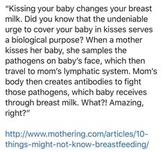 an image of a baby with the caption'kissing your baby changes your breast milk did you know that the underalable