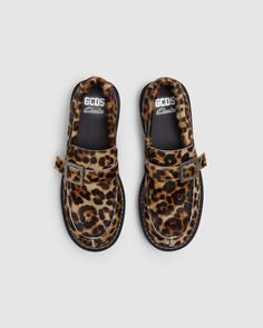 GCDS x Clarks Leopard loafers: Unisex Loafers Leopard | GCDS Clark Loafers, Leopard Mules, Leopard Loafers, Chunky Ring, Men's Loafers, Shoe Inspo, Swag Shoes, Women's Loafers