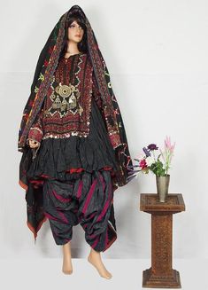 antique complet original rare Afghan dress with headscarf and trousers . Old Pakistani /Afghanistan border Kohistan /nuristan Tribal Womans Dress. Type: For Ceremony and Ritual Object Name: complet Wedding Dress Local Name: jumlo Place Made: Asia: South Asia, Pakistan/Afghanistan border Period: Ceremonial Bohemian Traditional Wear With Dabka Detailing, Bohemian Traditional Wear With Dabka For Ceremonies, Traditional Naqshi Dupatta For Ceremonies, Bohemian Style Ceremonial Dupatta With Dabka, Traditional Naqshi Salwar Kameez For Ceremonies, Bohemian Salwar Kameez For Eid And Traditional Ceremonies, Bohemian Jamawar Dupatta With Dabka Work, Eid Folk Style Dupatta With Traditional Drape, Bohemian Salwar Kameez With Dabka For Festivals