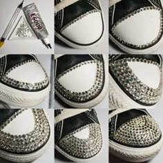 Quince Converse, Bedazzled Converse, Rhinestone Converse, Shoe Refashion, E6000 Glue