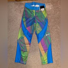 Womens Xs Brand New With Partial Tag Sporty Multicolor Pants For Spring, Fitted Sportswear Pants For Spring, Fitted Spring Sportswear Pants, Spring Nike Fitted Activewear, Nike Fitted Spring Activewear, Nike Fitted Activewear For Spring, Fitted Nike Activewear For Spring, Fitted Multicolor Color Block Pants, Sporty Stretch Multicolor Pants