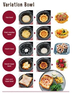 various types of food are shown on this page, including waffles and other foods