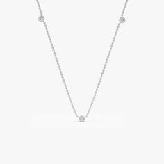 14k Bezel Setting Diamond by the Yard Necklace – FERKOS FJ Golf Necklace, Diamond By The Yard, State Necklace, Stunning Style, Diamond Necklaces, Stunning Necklace, Diamond Color, Diamond Sizes, Dainty Necklace