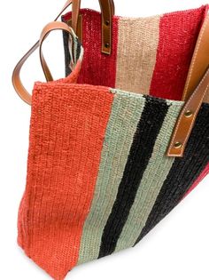 Colville Big Sister Raffia Tote Bag - Farfetch Striped Rectangular Beach Bag For Shopping, Striped Woven Rectangular Beach Bag, Striped Tote Beach Bag For Shopping, Striped Woven Travel Bag, Woven Striped Travel Bag, Striped Rectangular Beach Bag, Striped Woven Tote Beach Bag, Striped Straw Tote Bag For Everyday Use, Striped Rectangular Straw Bag For Daily Use