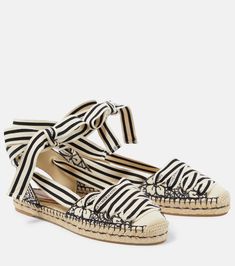 Sol espadrilles in multicoloured - Zimmermann | Mytheresa Summer Lace-up Canvas Espadrilles, Casual Lace-up Sandals With Leather Sole, Summer Lace-up Espadrilles With Branded Insole, Beige Lace-up Espadrilles With Woven Sole, Lace-up Textile Espadrilles For Summer, Casual Lace-up Espadrille Sandals With Round Toe, Casual Lace-up Sandals With Woven Sole, White Canvas Espadrilles For Vacation, White Textile Espadrilles For Vacation