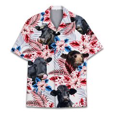 PRICES MAY VARY. Premium material: Our cow hawaiian shirt for men are made of 95% polyester and 5% Spandex fabric, giving you a comfortable feeling when wearing. Men's Hawaiian shirts with an all-over print offer outstanding insulation and wrinkle resistance and creases. Multi-function: Our men's casual button-down shirts short sleeves have a regular fit form and excellent horizontal stretch. This Cow Hawaiian Shirt goes well with any wardrobe, any occasions. For off-the-job activities, great me Tropical Outfit, Cotton Polyester Fabric, Funny Horse, Shirt Detail, Blouse Casual, Mens Hawaiian Shirts, Beach Shorts, Beach Shirts, Harajuku Fashion