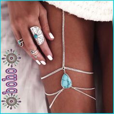 Sexy Thigh Chain With A Faux Turquoise Stone Adornment At The Center. Looks Amazing!! If You've Got The Legs!! The Link Chain Made Of Zinc Alloy. Slides On With An Adjustable Elastic Strap! Thanks Silver Body Jewelry For Summer Beach, Bohemian Silver Body Chain For The Beach, Silver Bohemian Body Chain For The Beach, Bohemian Style Silver Body Chain For The Beach, Adjustable Silver Body Chain For Beach, Silver Body Chain For Summer Beach, Summer Silver Body Chain For Beach, Bohemian Silver Body Chain For Summer, Silver Bohemian Body Chain For Summer