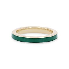 A unique piece to add to any collection, this ring by Michael M. is crafted with stunning green enamel. Luxury Enamel Ring With Polished Finish, Classic Green Stackable Rings For Formal Occasions, Formal Green Stackable Rings, Luxury Polished Open Enamel Ring, Luxury Green Ring With Polished Finish, Luxury Green Rings With Polished Finish, Classic Green Enamel Jewelry, Luxury Green Emerald Ring With Polished Finish, Green Enamel Ring With Polished Finish For Anniversary