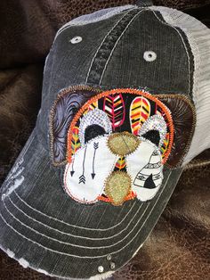 These caps are a low profile style. They have a Velcro opening in the back. Any of the colors on the designs can be changed. Just ask. Casual Snapback Baseball Cap With Patches, Casual Multicolor 5-panel Trucker Hat, Casual Cotton Hats With Patches, Casual Snapback Hat With Patches And Curved Bill, Casual White Snapback Hat With Embroidered Patch, Casual Trucker Hat With Patches And Curved Brim, Casual Baseball Cap With Patches, Casual Black Baseball Cap With Patches, Casual White Baseball Cap With Patches