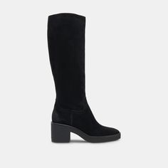 Harrah H2O Boots Onyx Suede | Women's Onyx Knee-High Boots – Dolce Vita Casual Knee-high Boots With Square Toe For Winter, Tall Platform Boots For Fall, Leather Tall Mid-calf Boots For Winter, Waterproof Knee-high Boots For Winter, Tall Leather Mid-calf Boots For Winter, Leather Mid-calf Boots For Winter, Winter Leather Mid-calf Tall Boots, Modern Knee-high Fall Boots, Modern Boots For Fall