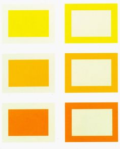 an orange, yellow and white painting with squares