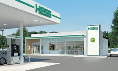 an artist's rendering of a gas station