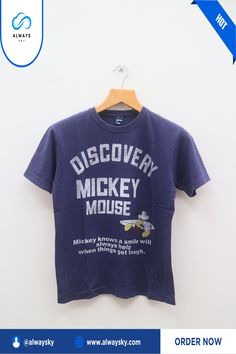 Vintage Mickey Mouse Discovery Walt's Disney Cartoon Animation Blue Tee T Shirt M Alwaysky x Disney 2024. For people of all ages and genders, a shirt is a wardrobe staple due to its versatility. Typically, it has short or long sleeves, buttons along the front, and a collar. Shirts are appropriate for informal, formal, and business settings since they are available in an extensive range of designs, hues, and materials. They may be dressed more formally with dress pants and a tie, or casually with jeans and a tee shirt. Shirts are a popular option for daily wear as they are breathable, comfy, and simple to maintain. An appropriately fitting shirt is a timeless option that never goes out of style, whether you're dressing up for a big occasion or keeping it casual. #mickey mouse #disney cartoo Mickey Mouse Crew Neck T-shirt For Disney Events, Blue Mickey Mouse T-shirt For Disney Events, Blue Mickey Mouse Short Sleeve Tops, Blue Mickey Mouse Tops For Disney Trips, Blue Short Sleeve Tops With Mickey Mouse, Mickey Mouse T-shirt For Disney Trips, Blue Mickey Mouse Cotton T-shirt, Blue Cotton Mickey Mouse T-shirt, Blue Disney T-shirt For Disney Trips