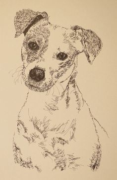 a black and white drawing of a dog