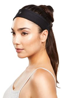 Tame flyaways and keep sweat out of your eyes with our moisture-wicking band that hugs your head in all the right ways—designed with four-way stretch fabric for extra comfort and a velvet inner liner that stays in place and feels amazing. We created our Sweatband with a Nylon-Lycra blend and does not include the patented sweat-enhancing liner we're known for -- that's because our headband was designed to allow your body to cool naturally, keeping your targeted-heat workout going longer. Machine Sporty Black Headband For Sports Events, Sporty Black Band Headband, Adjustable Breathable Sports Headband, Breathable Sports Headband, Adjustable Sweatband Headband For Sports, Adjustable Sweatband Headband For Sports Events, Sporty Stretch Headband For Sports, Sporty Headband For Sports, Adjustable Cotton Sweatband Sports Headband