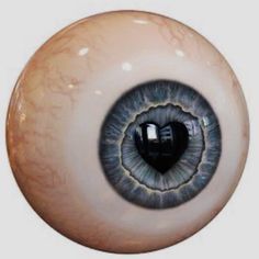 an eyeball with its reflection in it's center is shown on a white background