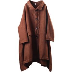 Wool Cape Coat    #coat #overcoat #outerwear #wool Oversized Long Brown Outerwear, Brown Outerwear With Covered Buttons For Fall, Brown Fall Outerwear With Covered Buttons, Brown Outerwear With Covered Buttons For Work, Beige Lagenlook Outerwear For Fall, Long Brown Outerwear With Button Closure, Brown Long Outerwear With Button Closure, Lagenlook Long Sleeve Outerwear With Buttons, Oversized Brown Button-up Outerwear