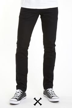 Affordable Black Japanese Skinny Selvedge Stretch denim selvage Alternative Style Black Denim Jeans, Alternative Style Black Cotton Jeans, Edgy Black Slim Fit Jeans, Black Selvedge Denim Bottoms, Casual Black Selvedge Bottoms, Urban Black Slim Fit Jeans, Alternative Style Straight Leg Cotton Jeans, Alternative Style Cotton Straight Leg Jeans, Fitted Black Cotton Jeans