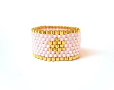 Pink Star Ring, Beaded Ring, Beadwoven Star Ring, Pastel Pink Jewelry, UK Seller Handmade Pink Heart-shaped Ring, Pink Beaded Rings For Gift, Pastel Pink Jewelry, Seed Bead Ring, Skeleton Ring, Beaded Star, How To Wear Rings, Gold Heart Ring, Gold Skull