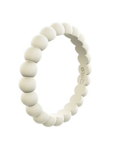 Women's Bead Stackable Silicone Ring Adjustable White Stackable Round Band Rings, Adjustable White Stackable Rings, White Adjustable Stackable Round Band Rings, Modern White Stackable Rings For Everyday, Everyday Hypoallergenic White Stackable Rings, Everyday White Hypoallergenic Stackable Rings, White Stackable Stretch Bracelet, Minimalist White Beaded Rings, Silicone Wedding Band