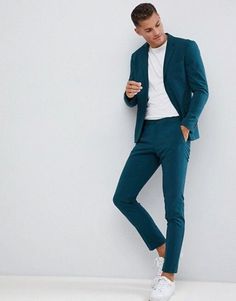 Design Blazer Men, Teal Pants Outfit Men, Suit Pants Men Fit, Teal Suits For Men, Boys Formal Mens Fashion, Formal Dresses For Men Wedding, Teal Blue Suit, Stylish Suits For Men, Casual Suits Men