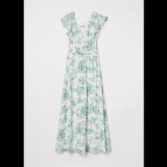 New H&M Green White Floral Maxi Dress Size 6 Never Worn. No Tags. No Flaws. Elegant H&m Maxi Dress For Daywear, H&m White Maxi Dress For Daywear, H&m V-neck Maxi Dress For Daywear, H&m Casual Flowy Maxi Dress, H&m Flowy Maxi Dress For Daywear, H&m Flowy Daywear Dresses, H&m Flowy V-neck Maxi Dress, Fitted Floral Print Maxi Dress By H&m, White H&m Maxi Dress For Brunch