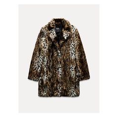 ZARA WOMAN COLLECTIONCoat with notched lapel collar and long sleeves. Front pockets. Tonal interior lining. Front button closure. Fur Animal, Waistcoat Dress, Cargo Shirts, Trench Jacket, Print Coat, Zara Woman, Knitwear Cardigan, Sweaters Knitwear, Shirt Skirt