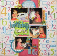 a birthday card with pictures of babys in it and numbers on the back side