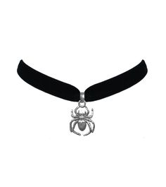 "Our gothic style choker necklaces will have you in the spooky mood all year long!  Features: *Choker necklace measures approx. 15\" with 3\" extender chain *Spider pendant measures approx. 1.25\"H x 1.\"W *Silver plated metal *Velvet choker material material is approx. .75\" *High quality construction *Made in the USA" Halloween Punk Style Clavicle Chain Necklace, Punk Style Clavicle Chain Necklaces For Halloween, Punk Style Clavicle Chain Necklace For Halloween, Gothic Clavicle Chain Jewelry For Halloween, Gothic Clavicle Chain Necklace For Halloween, Gothic Adjustable Necklace For Halloween, Metal Halloween Choker Jewelry, Halloween Metal Choker Jewelry, Gothic Halloween Clavicle Chain Necklace