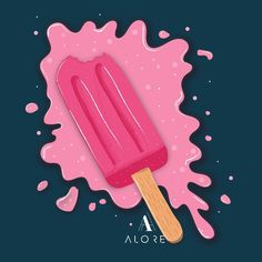 an ice cream popsicle with pink sprinkles on a dark blue background