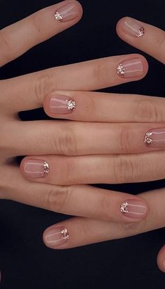 Simple Wedding Nails for Bridesmaids Gelový Lak, Kutek Disney, Wedding Nails Glitter, Super Nails, Cat Kuku, Bridal Nails, Nailed It, Beauty Nail, Fancy Nails