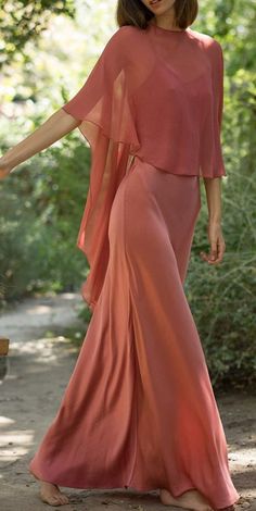 Slip Dress With Shawl Outfit, Silk And Chiffon Dress, Silk Cape Dress, Silk Dress With Shawl, Chiffon Slip Dress, Chiffon Cape Dress, Slip Dress With Shawl, Shawl Over Dress, Shawl With Dress