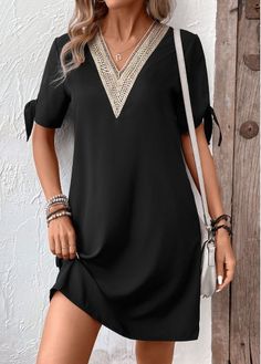 Color:Black;Size:XS;Size:S;Size:M;Size:L;Size:XL;Size:XXL;Package Contents:1 X Dress;Occasion:Other;Style:Casual; Black Shift Midi Dress With Short Sleeves, Casual Black Shift Mini Dress, Black Shift Mini Dress With Short Sleeves, Black V-neck Casual Kaftan, Black A-line Shift Dress, Hardscape Backyard, Black Boat, Outfit Leggings, Beach Bridesmaid Dresses