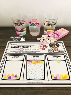 candy heart valentine's day activity for kids to practice conversational writing and spelling