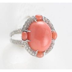 White Gold Diamond Engagement Ring, Engagement Ring White Gold, Ring White Gold, Natural Coral, Coral Jewelry, Fashion Jewelry Sets, Antique Engagement Rings, Necklace Online, Natural Earth