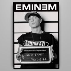 the poster for emiiem's upcoming album, runton avenue detroit police department slim shady