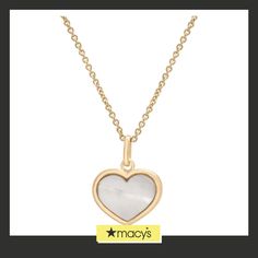 in stock White Macy's Jewelry As A Gift, Macy's White Jewelry As A Gift, Macy's White Jewelry Gift, White 14k Gold Necklace With Heart Charm, Macy's White Heart-shaped Jewelry, Valentine's Day 14k Gold White Heart Necklace, Macy's Heart Charm Necklace, Heart-shaped Macy's Jewelry For Gift, Macy's Heart Cut Necklace For Gifts