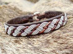 Sami Lapland VALHAL Reindeer Leather Bracelet Cuff - Womens and Mens Bracelet in Antique Brown with braided Spun Pewter and Leather cord Silver Braided Leather Jewelry, Braided Silver Leather Jewelry, Handmade Leather Braided Bracelet, Bohemian Braided Leather Jewelry, Bohemian Braided Leather Bracelets, Bohemian Braided Leather Bracelet, Handmade Leather Silver Bracelets, Handmade Silver Leather Bracelets, Handmade Leather Silver Bracelet