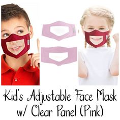 4 For $12: Add Any 4 Kid's Masks Marked As 4 For $12 To A Bundle & Send Me An Offer For $12. If You Have Any Questions, Please Let Me Know! Wearing Masks Definitely Curbs The Spread But A Mask That Hides Someone’s Mouth Can Be A Literal Barrier To Effective Communication! Features: - Solve Communication Problems With Transparent Panel - Breathable Material - Adjustable Ear Straps For A Comfortable Fit - Color: Pink - Size: About 6 X 4 In (Or 15 X 10 Cm) Communication Problems, 4 Kids, Effective Communication, Mask For Kids, New Kids, Kids Accessories, Face Masks, Communication, Face Mask