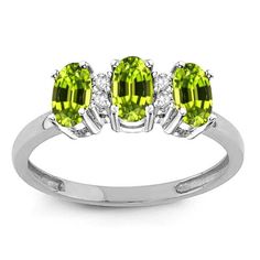 Star K Genuine Peridot 3 Three Oval Stones Promise Ring Wedding Band Size: Width: 11.00 mm Length: 5.00 mm.  Color: Yellow.  Gender: female.  Age Group: adult. Birthday Gemstones, Diamond Engagement Band, Handmade Engagement Rings, Diamond Engagement Wedding Ring, Ring Wedding Band, Peridot Stone, Peridot Gemstone, Eternity Wedding Band, Band Engagement Ring