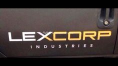 the back end of a vehicle that says,'lexcorp industrials '