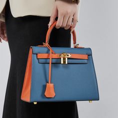 Free U.S. shipping. Style: Buckle, Classic, Commuting , color:Blue, suite for season：Spring, Summer, Autumn, Winter ，Date, Hanging out, Honeymoon, Party, Red Carpet, Material Genuine Leather, Women's Blue and Orange Leather Handbags Crossbody Bags with Lock Buckle Luxury Blue Bag With Hasp Closure, Blue Rectangular Shoulder Bag For Office, Blue Office Shoulder Bag With Phone Pocket, Blue Top Handle Bag With Hasp Closure, Blue Handheld Office Bag, Blue Bag With Hasp Closure For Daily Use, Blue Top Handle Bag For Office, Elegant Blue Bag With Mobile Phone Holder, Blue Office Bag With Hasp Closure