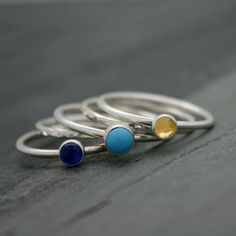 Customize Your Own Set of 5 Stacking Rings - Sterling Silver Cabochon Gemstone Rings - You Choose th Adjustable Rings With Stones, Stackable Sterling Silver Turquoise Ring, Luxury Stackable Turquoise Ring In Sterling Silver, Stackable Turquoise Ring For Anniversary, Sterling Silver Stackable Rings With Stones For Gift, Turquoise Gemstone Stackable Rings, Stackable Round Rings With Stones As Gift, Oval Cabochon Stackable Jewelry Gift, Oval Cabochon Stackable Jewelry As A Gift