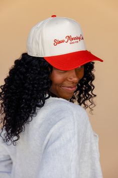 Mindful mornings your thing? Join the club. This canvas trucker sits comfortably on your head whether your hair is freshly cleaned or flat + made of quality canvas so it can be worn daily without fear of diminishing quality. 100% cotton canvas w/ a cotton sweatband + a reinforced front panel with 100% polyester mesh medium crown height medium stiffness Cotton Snapback Hat With Sweatband, Cotton Snapback Hat, Cotton Adjustable Snapback Hat For Baseball Season, Adjustable Cotton Snapback Hat For Baseball Season, Retro Cotton Baseball Cap With Letter Print, Retro Cotton Snapback Hat For Outdoor, Cotton 5-panel Snapback Hat For Spring, Spring Cotton 5-panel Snapback Hat, Retro Cotton Trucker Hat One Size Fits Most